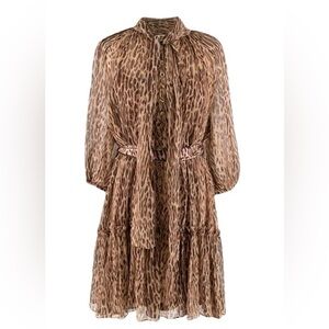 🐆Zimmermann Leopard Print Silk Dress | Size 2 | 100% Silk